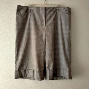 Lane Bryant Shorts Plus Size 20 Gray Plaid Bermuda Pockets Business